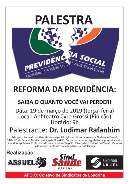 PALESTRA SOBRE REFORMA DA PREVIDENCIA